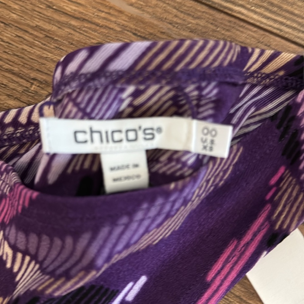 CHICO'S Travelers™ Rio Convertible Maxi Dress Violet Aruba Size 00/XS. NWT - Picture 6 of 6